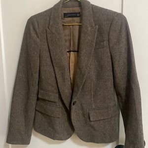 Zara tweed brown jacket size xs